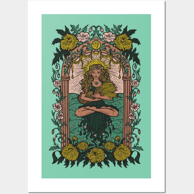 Virgo Zodiac Sign - Virgo Tarot Card Wall Art by LittleAna